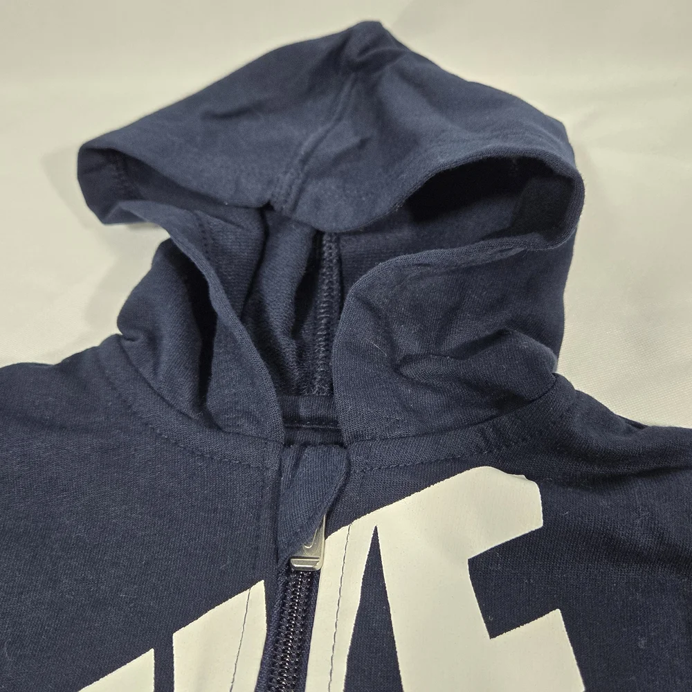 Nike Coverall Boys 6 Months Black Hooded One-Piece Full Zip Logo Romper Fleece